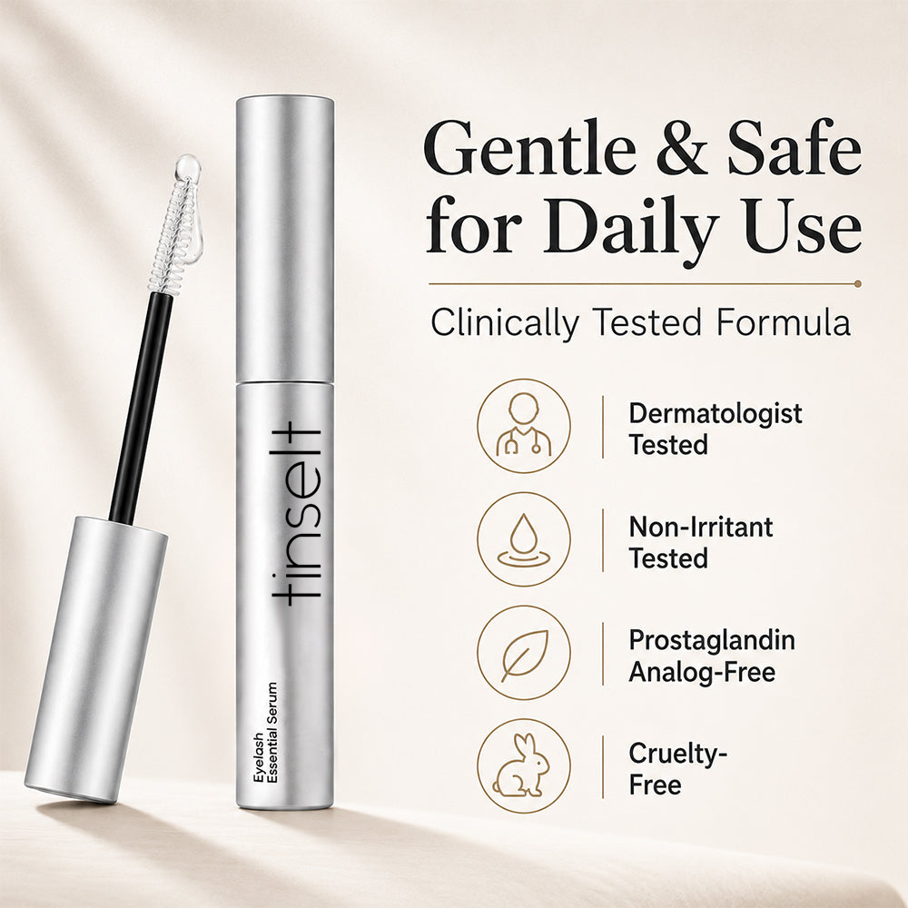 Essential Eyelash Growth Serum, Gentle Lashes Care, Fuller, Thicker in 2 Weeks, Non-Prostaglandin