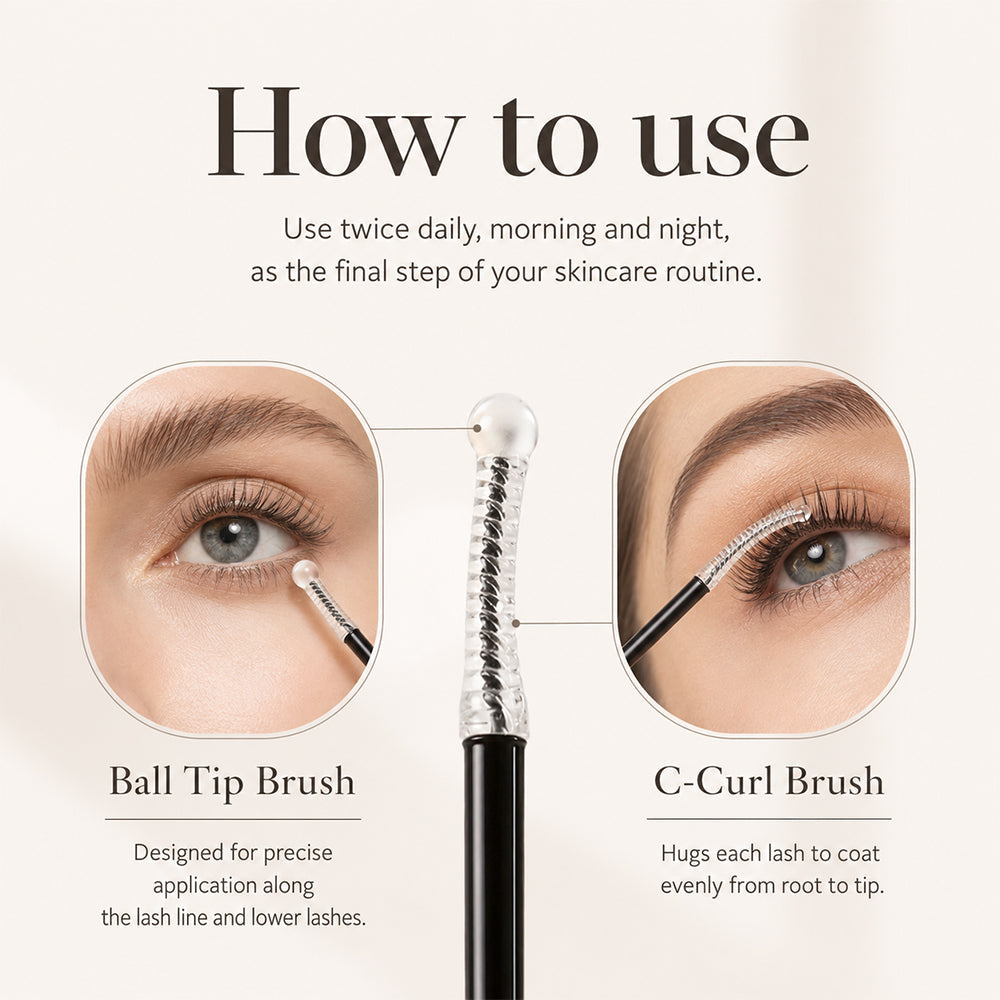 Essential Eyelash Growth Serum, Gentle Lashes Care, Fuller, Thicker in 2 Weeks, Non-Prostaglandin